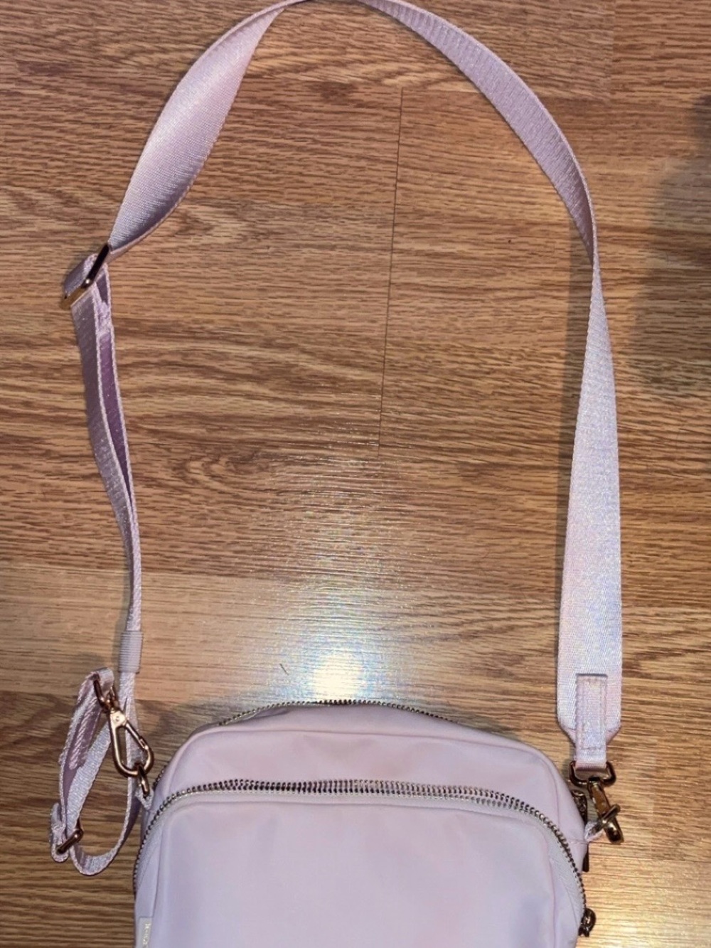lululemon athletica pastel pink crossbody bag with adjustable strap